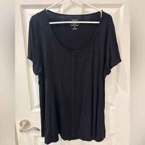 5/$25 Torrid‎ Classic Black Button-Down Women's Shirt